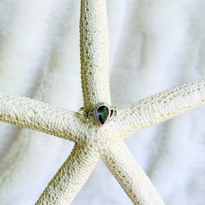 Mystic Topaz Ring Size 5 In 925 Sterling Silver.